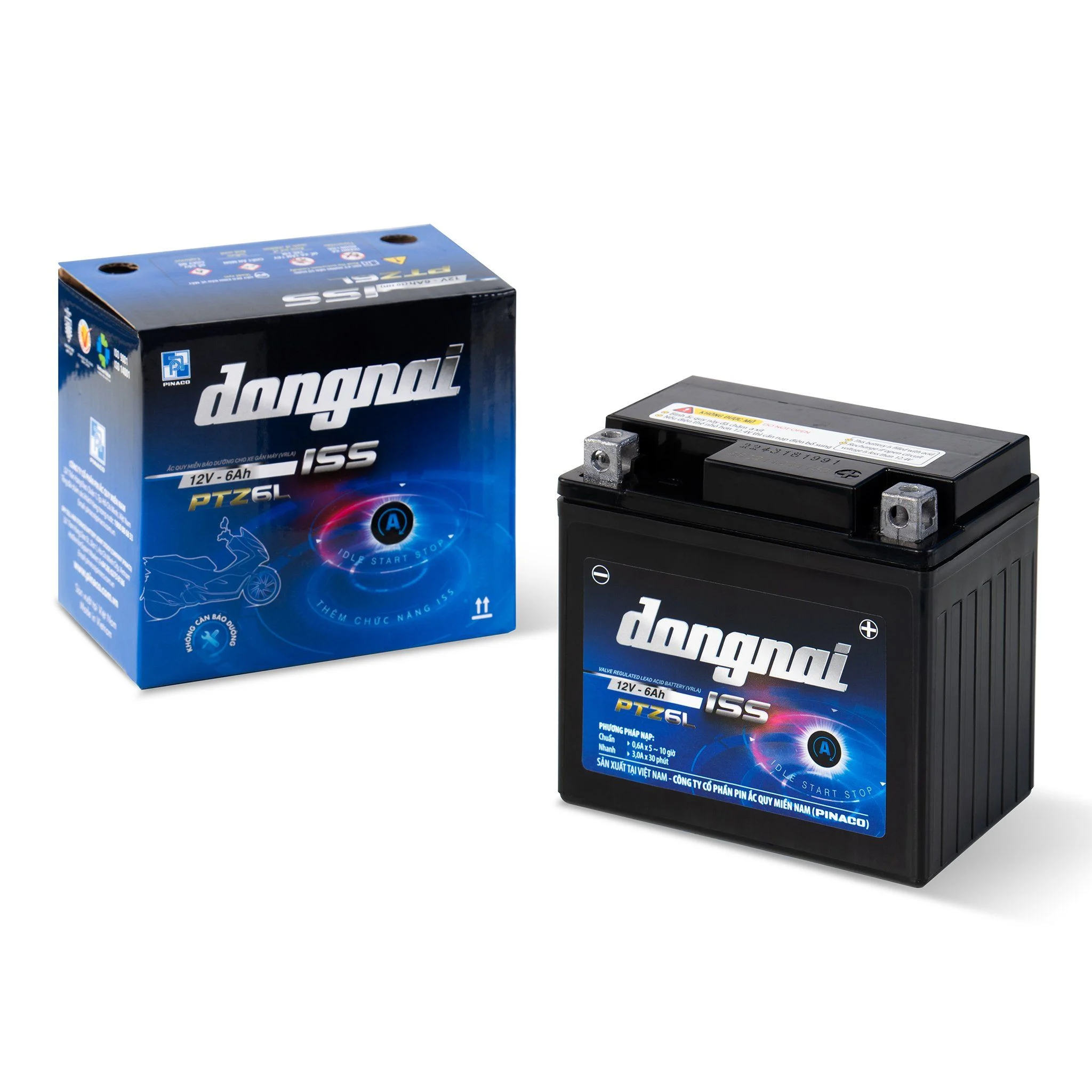 Bình Ắc Quy Đồng Nai PTZ6L ISS dành cho xe có Idling Stop - 12V - 6Ah