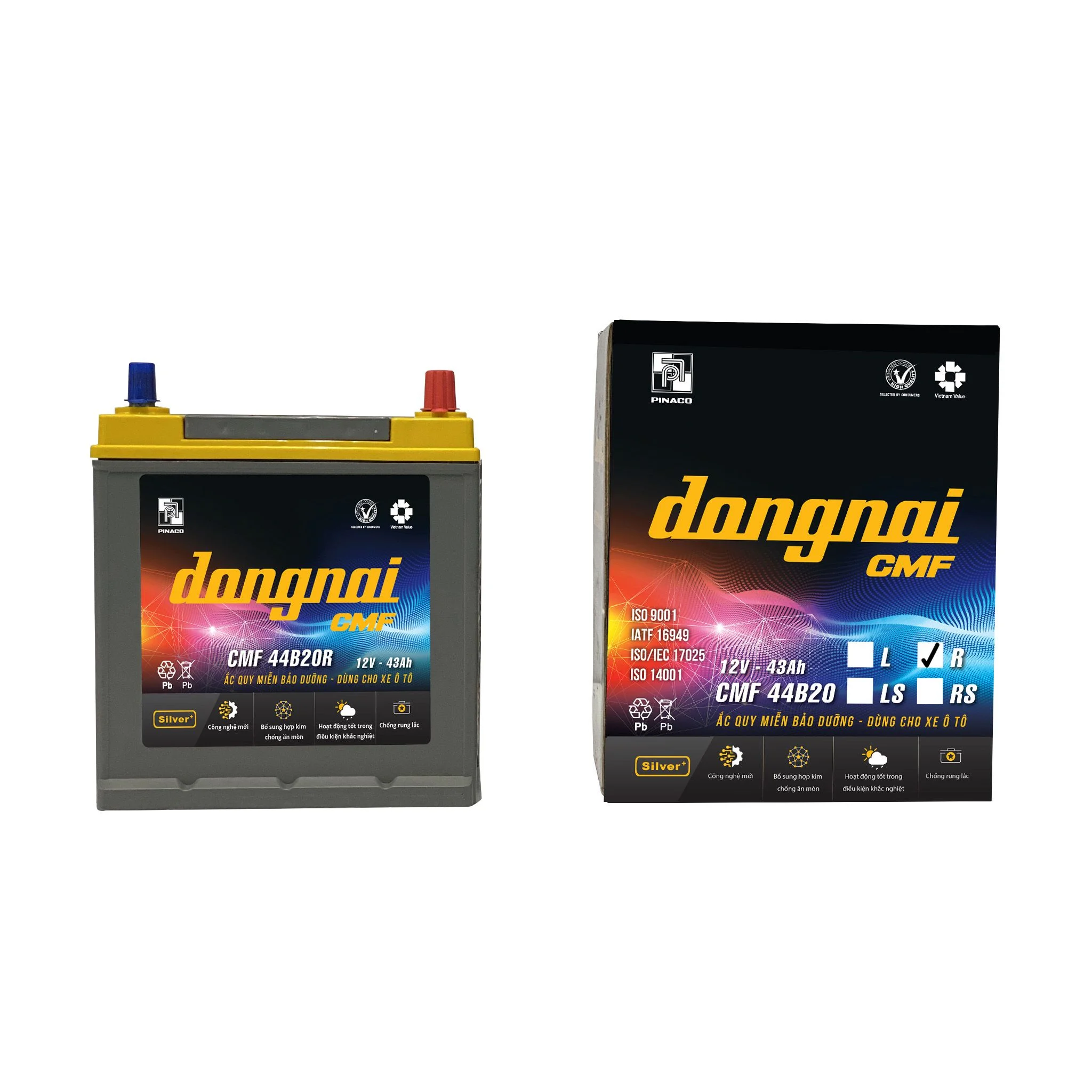 Bình Ắc Quy Đồng Nai CMF 44B20R - 12V - 43Ah
